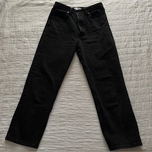 ZARA HIGH RISE STRAIGHT LEG JEANS